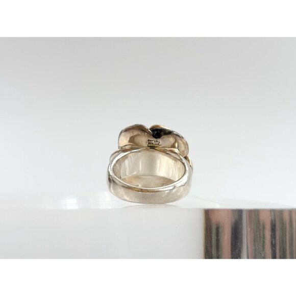 Thai Made RARE Blooming Rose Floral 925 Sterling Silver Vintage Ring - sz 7 - Picture 5 of 14